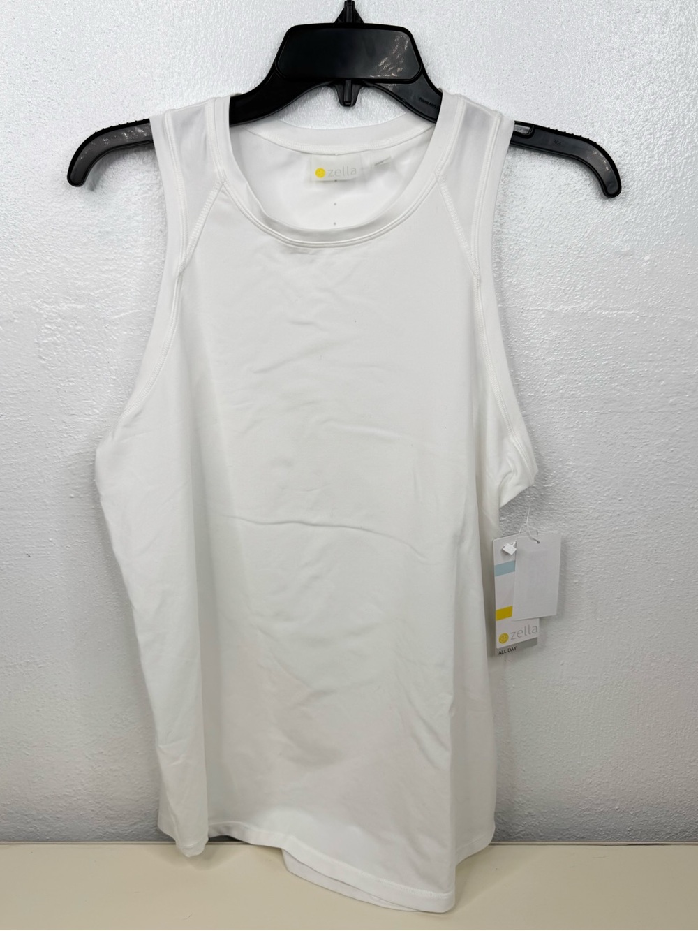 Zella All Day Active Tank Top Womens Size S White Sleeveless Crew Neck Athletic